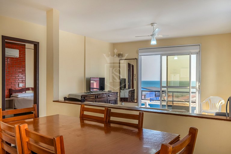 B31- Apartamento 02 dormitórios no centro com vista mar